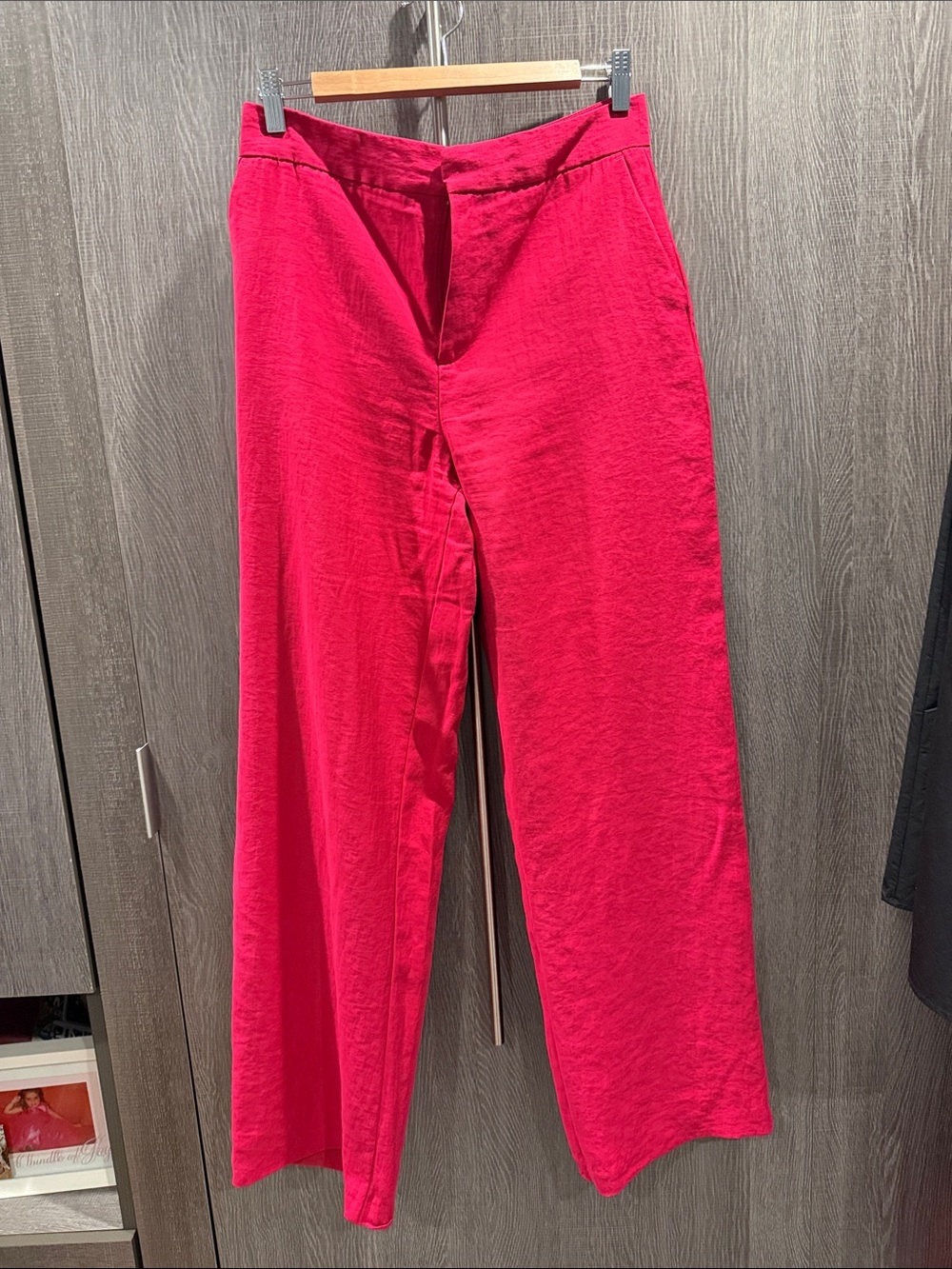 Women Wide-Leg Trousers in Bright Pink
